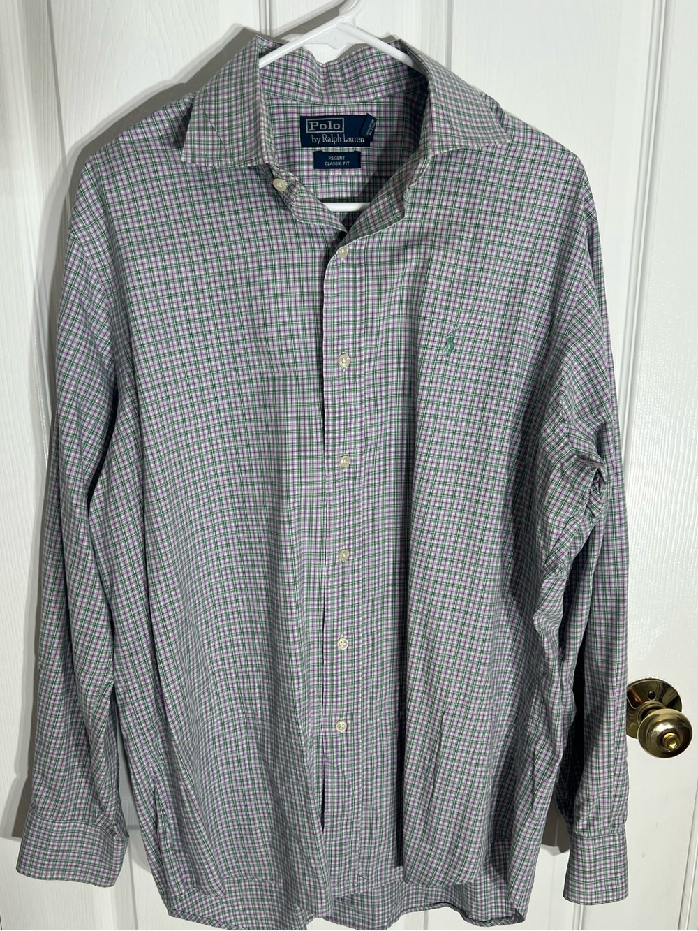 Ralph Lauren Men’s Green & Pink Micro-Check Button-Down Shirt